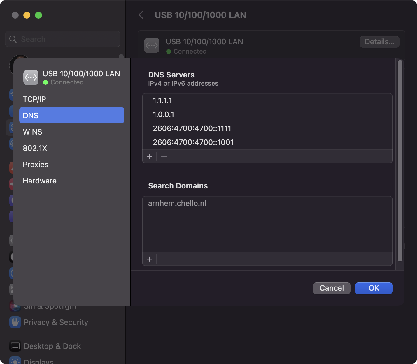 Settings to configure a dns resolver on macOS Settings to configure a dns resolver on macOS