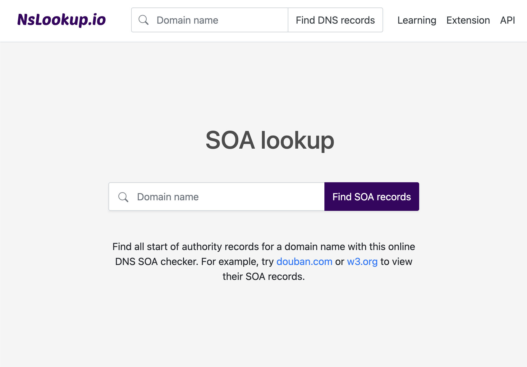 Open the SOA lookup tool